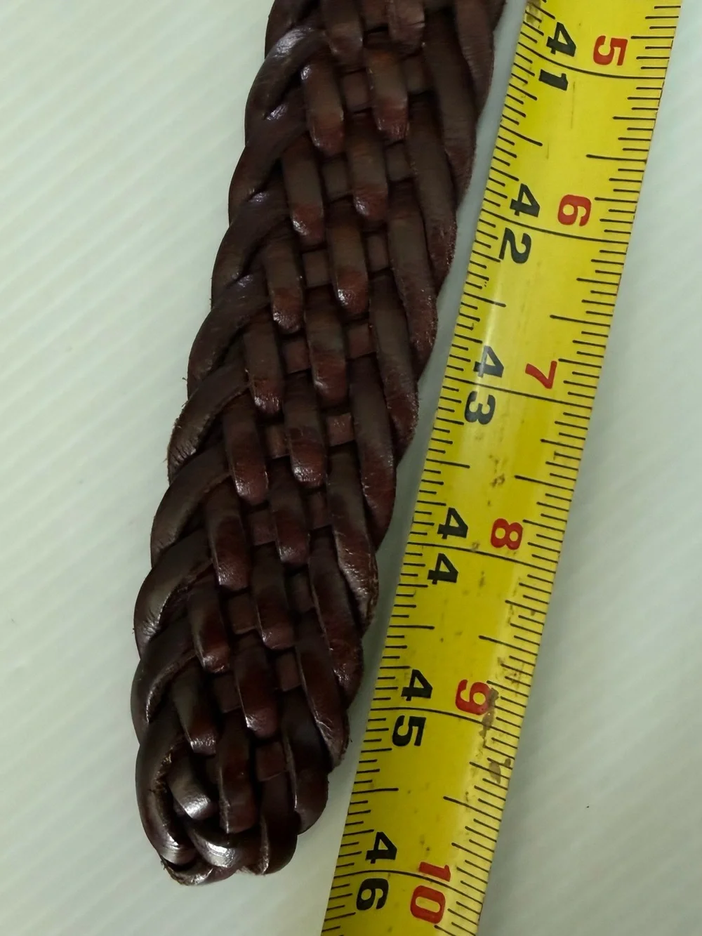 Polo Ralph Lauren Braided Leather Belt Mens Size 38/95 Brass Buckle RL 67
